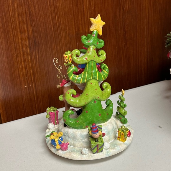 Home Interiors Christmas tree Snowman Reindeer Revolving Musical box - Picture 11 of 14